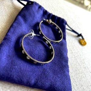 Tory Burch Pierced T Logo Hoop Earrings